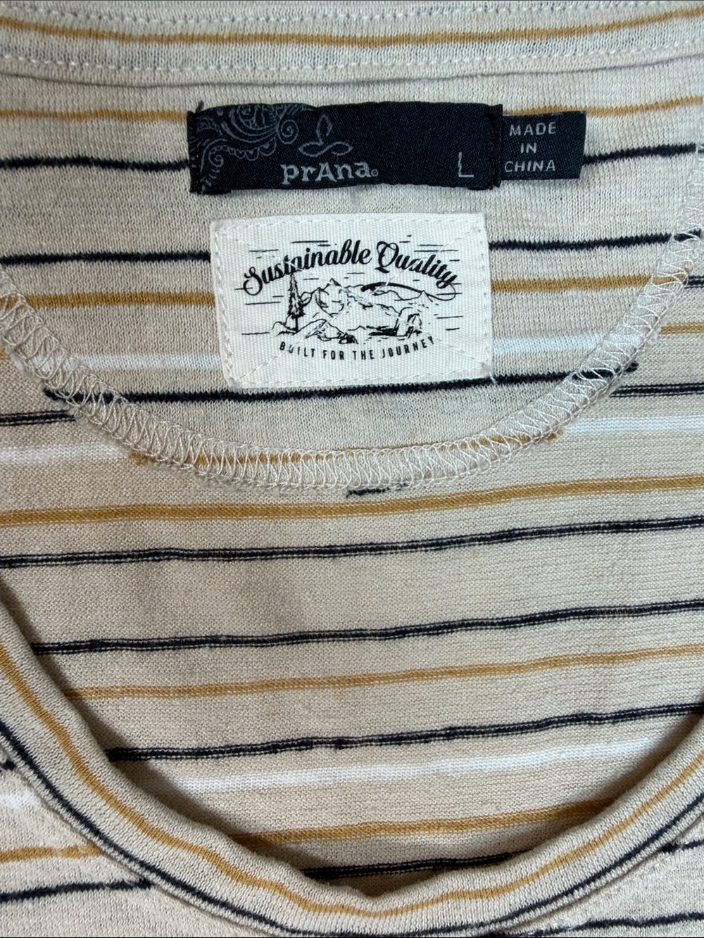 Prana Beige and Black Striped Tank Top - Picture 3 of 5